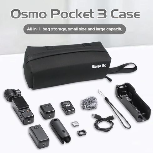 حقيبة حمل Osmo Pocket 3، حقيبة حمل صلبة محمولة للسفر من جلد البولي يوريثان حقيبة تخزين مقاومة للماء لملحقات DJI Osmo Pocket 3 Creator Combo in Kuwait