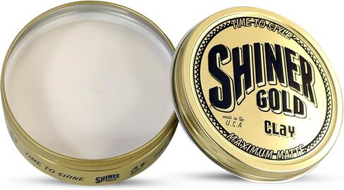 Shiner Gold Clay Pomade | Strong Hold | Matte Finish | Water-based | Coconut Scent, 4oz in Saudi Arabia