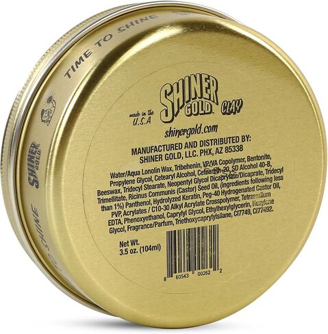 Shiner Gold Clay Pomade | Strong Hold | Matte Finish | Water-based | Coconut Scent, 4oz in Saudi Arabia
