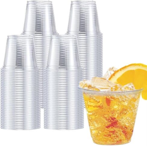 Lamosi 9 Oz Clear Plastic Cups, 50 Count Disposable Plastic Drinking Cups, PET Plastic Party Cups for Cocktail, Wine, Juice, Iced Coffee, Cold Drinks in Saudi Arabia