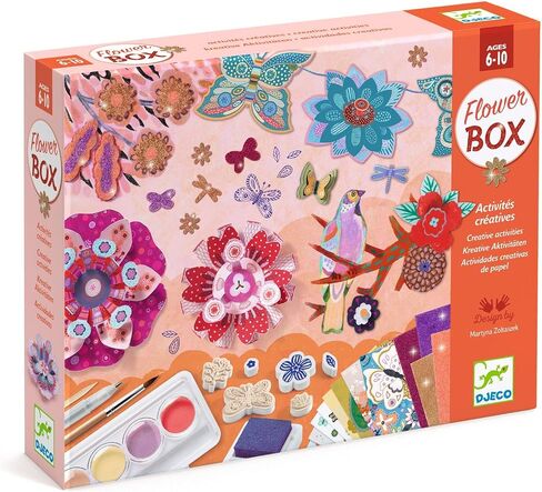 DJECO LGA Multi-Activity Craft Kit - Arts & Craft for Kids - Fun & Creative Activity for Family & Friends - Educational Coloring Art for Children 6+ Years Girls & Boys - The Flower Garden in Saudi Arabia