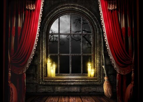 7X5FT Halloween Backdrop Red Halloween Photo Backdrop Scary Haunted House Background Halloween Party Decoration Banner F82 in Saudi Arabia