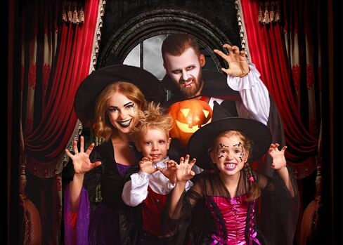 7X5FT Halloween Backdrop Red Halloween Photo Backdrop Scary Haunted House Background Halloween Party Decoration Banner F82 in Saudi Arabia