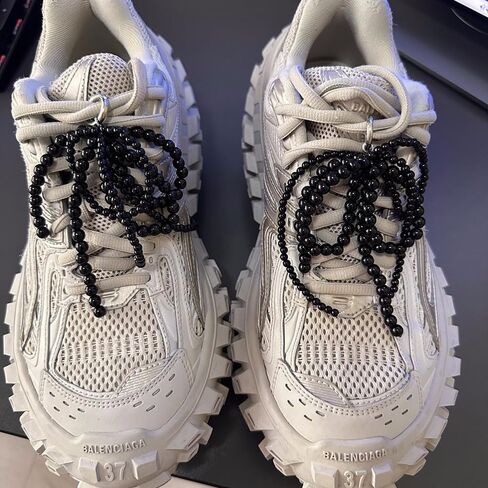 LIU JUN 2 قطعة من سحر الأحذية على شكل قوس اللؤلؤ للأحذية الرياضية، سحر الديكور للأحذية الرسمية مشبك اللؤلؤ مطرز بسلسلة DIY حذاء من الدانتيل إكسسوارات رياضية للنساء مجوهرات in Kuwait