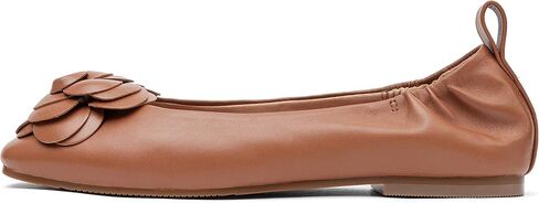 Linea Paolo - Nina - Womens Soft Slip on Ruched Leather Floral Ballet Flat in Saudi Arabia