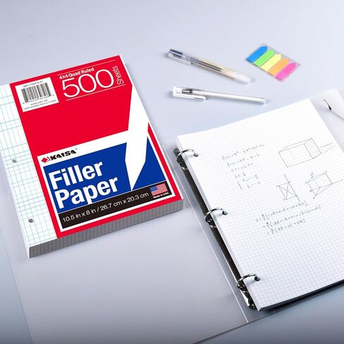 KAISA Notebook Paper 500 Sheets 8x10.5 College Ruled Loose Leaf Paper Lined Paper College Ruled Paper Filler Paper for 3-Ring Binder Paper 3-Hole Punched Notebook Paper(500sheets College Ruled Paper) in Saudi Arabia