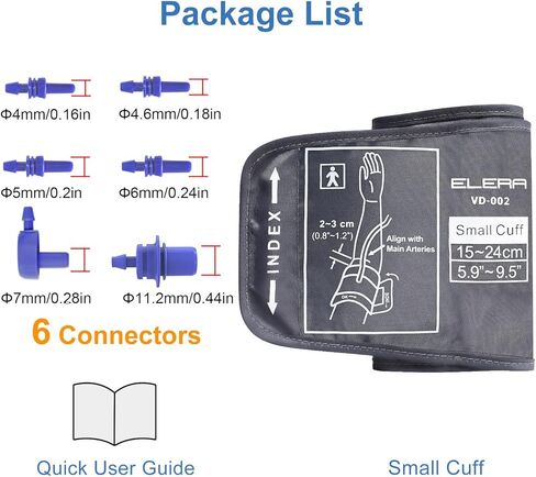 ELERA Extra Large Blood Pressure Cuff (9"-20.5" | 22-52cm) - XL Replacement BP Cuff for Big Arms, Compatible with Omron BP Monitors, Adult Cuff Only - 4 Connectors in Saudi Arabia