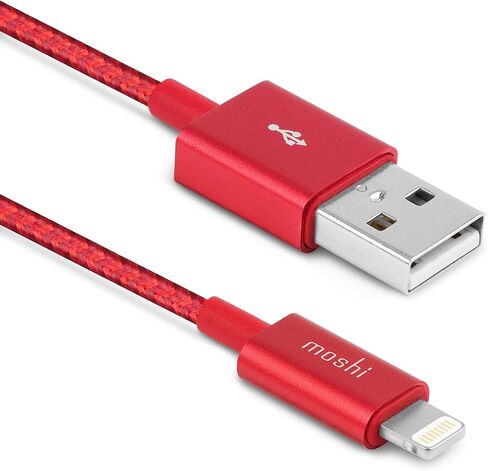 كابل Moshi Integra USB-A إلى Lightning بطول 4 أقدام/1.2 متر، شاحن iPhone، معتمد من MFi، جدائل نايلون باليستية، متوافق مع iPhone 12، AirPods Pro، iPad، رمادي تيتانيوم in Kuwait