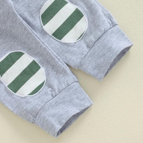 Newborn Baby Boy Fall Winter Clothes Striped Long Sleeve Button Pocket Romper Patch Pants Coming Home Outfit in Saudi Arabia