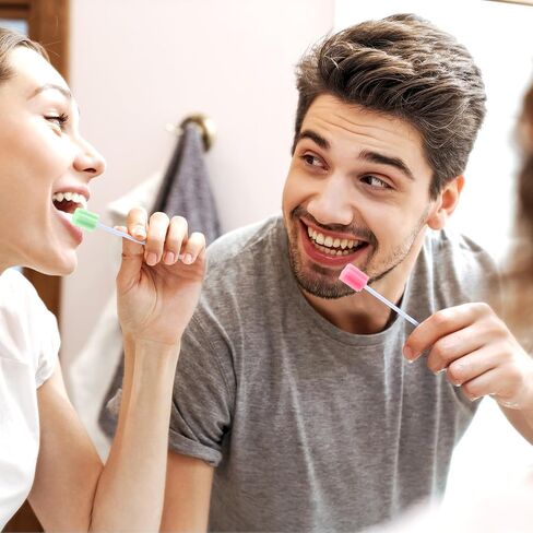 تريلاكو 500 قطعة من مسحات الفم بالجملة للاستعمال مرة واحدة، مسحات فم متعددة الالوان، اسفنجة ملفوفة بشكل فردي لكبار السن والاطفال والبالغين لتنظيف تجويف الفم in Kuwait