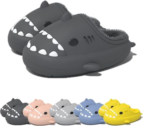 Winter Cloud Slides Shark Slippers Adults Cartoon Fuzzy Slippers Nonslip Soft Comfy Home Slippers in Saudi Arabia
