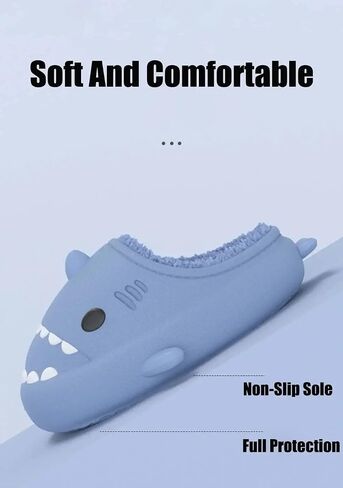 Winter Cloud Slides Shark Slippers Adults Cartoon Fuzzy Slippers Nonslip Soft Comfy Home Slippers in Saudi Arabia