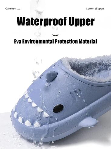 Winter Cloud Slides Shark Slippers Adults Cartoon Fuzzy Slippers Nonslip Soft Comfy Home Slippers in Saudi Arabia