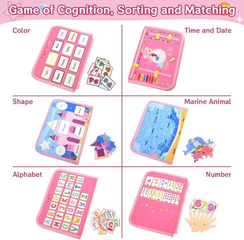 Busy Book Backpack for Toddlers 1-3, Montessorii Sensory Toys for Boy & Girl, Educational Activity Board Book for Baby Kids Travel Gift (Dinosaur, Large) in Saudi Arabia