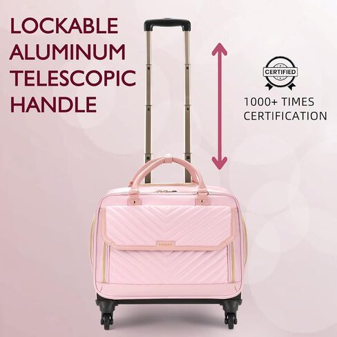 حقيبة دوارة للنساء مع 4 عجلات دوارة ومقبض تلسكوبي قابل للتمديد، حقيبة كمبيوتر محمول بعجلات، حقيبة كمبيوتر دوارة للعمل والسفر وحمل الأمتعة، تصميم صديق لإدارة أمن المواصلات الأمريكية، بيج in Kuwait