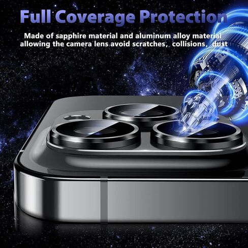 Screen Protector Compatible with iPhone 16 Pro Max, 2 Pcs Back Protector + 2 Pcs Camera Lens Protector, Ultra HD Glass, Anti-Scratch, Easy Installation in Saudi Arabia