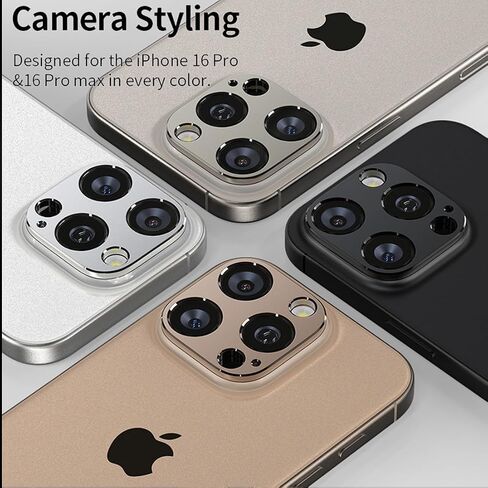 Screen Protector Compatible with iPhone 16 Pro Max, 2 Pcs Back Protector + 2 Pcs Camera Lens Protector, Ultra HD Glass, Anti-Scratch, Easy Installation in Saudi Arabia