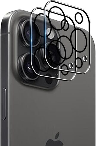 Screen Protector Compatible with iPhone 16 Pro Max, 2 Pcs Back Protector + 2 Pcs Camera Lens Protector, Ultra HD Glass, Anti-Scratch, Easy Installation in Saudi Arabia