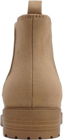 Soda “HOPPER" ~ Women Round Toe Double Elastic Gore Lug Sole Low Heel Chelsea Ankle Boot Bootie in Saudi Arabia