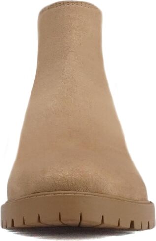 Soda “HOPPER" ~ Women Round Toe Double Elastic Gore Lug Sole Low Heel Chelsea Ankle Boot Bootie in Saudi Arabia