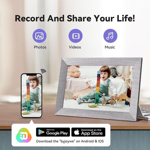 10.1" Digital Picture Frame with 32GB Storage, WiFi Digital Photo Frame 1280x800 HD IPS Touchscreen, Easy Setup for Photo & Video Sharing via Free App in Saudi Arabia