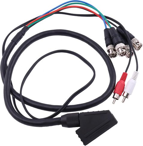 أنثى RGB Euro SCART إلى 4 RGB BNC محول كابل ألعاب الصوت والفيديو متوافق مع Sega Genesis Saturn Super Nintendo Neo Geo PlayStation والأنظمة الأخرى التي تنتج RGB عبر SCART in Saudi Arabia