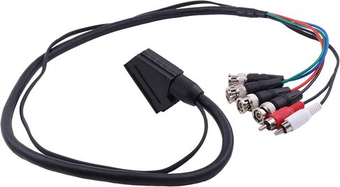 أنثى RGB Euro SCART إلى 4 RGB BNC محول كابل ألعاب الصوت والفيديو متوافق مع Sega Genesis Saturn Super Nintendo Neo Geo PlayStation والأنظمة الأخرى التي تنتج RGB عبر SCART in Saudi Arabia