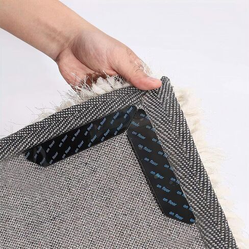 12 Pcs Non Slip Rug Pads Gripper for Rug for Hardwood Floors, Tile, Wood Under Rug Carpet Tape Stickers, Reusable Washable Adhesive Stickers in Saudi Arabia