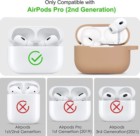 Compatible with Airpods Pro 2nd Generation Case Cover 2022, Soft Silicone Protective Cover with Bracelet Keychain for Apple Airpods Pro 2 Case for Women (Milk Tea) in Saudi Arabia