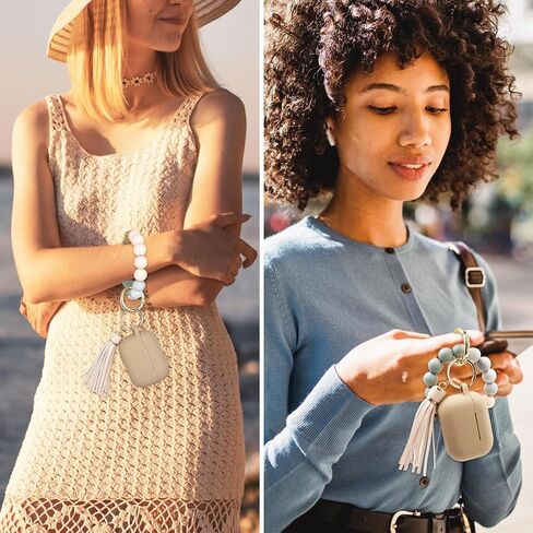 Compatible with Airpods Pro 2nd Generation Case Cover 2022, Soft Silicone Protective Cover with Bracelet Keychain for Apple Airpods Pro 2 Case for Women (Milk Tea) in Saudi Arabia