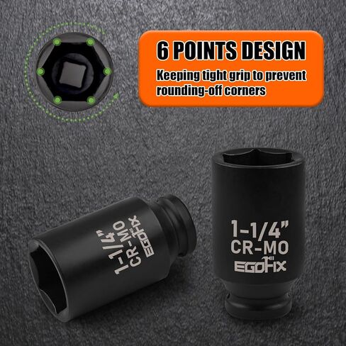 1/2" Drive Deep Impact Socket, 36mm Metric Socket, Axle Nut Socket CR-MO 6 Point for Easy Removal of Axle Shaft Nuts in Saudi Arabia