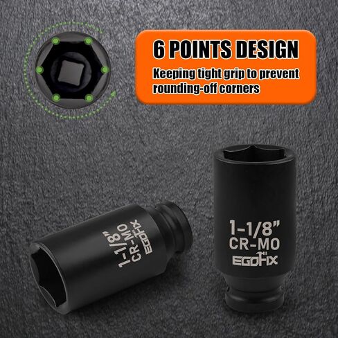 1/2" Drive Deep Impact Socket, 36mm Metric Socket, Axle Nut Socket CR-MO 6 Point for Easy Removal of Axle Shaft Nuts in Saudi Arabia
