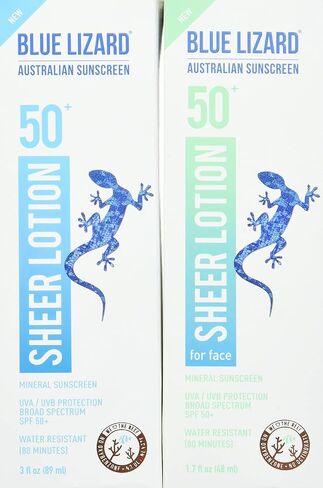 لوشن الجسم الأسترالي الواقي من الشمس من بلو ليزارد، عامل حماية من الشمس 50+، 3 أونصة. in Kuwait