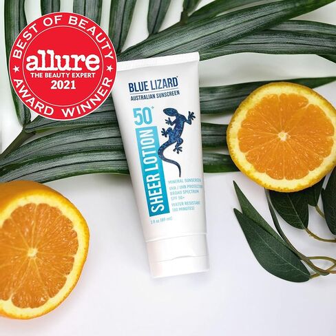 لوشن الجسم الأسترالي الواقي من الشمس من بلو ليزارد، عامل حماية من الشمس 50+، 3 أونصة. in Kuwait