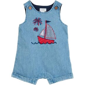 Mud Pie Unisex Baby Baby Boy Sailboat Denim Jon Jon;