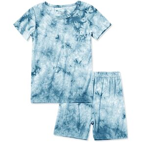 Jimonda Baby/Toddler Sleepwear Short sleeve Kids Pajama,Rayon Made From Bamboo,Tops+Pants Casual sets Tie Dye PJ