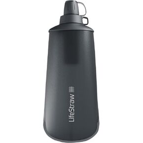 سلسلة LifeStraw Peak - نظام تصفية مياه زجاجة ضغط قابل للطي - 1 لتر للجري والتخييم والمشي لمسافات طويلة والسفر وركوب الدراجات وصيد الأسماك؛ الجبل الأزرق in Kuwait