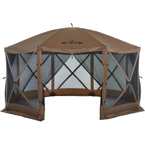Hike Crew 14.5’ x 14.5’ Large Pop-Up Gazebo Screen Tent | 160 Sq Ft Screened 8-Sided Instant Outdoor Canopy Shelter w/Stakes, Ropes & Carry Bag for Camping, Sports, Picnic Table | UV Resistant SPF 50+