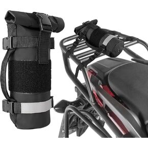 Rexmica Fuel Bottle Holder for 30 oz Fuel Bottle, Fuel Bottle Pouch Bag Fit for Mounting on Motorcycle or on MOLLE Bag Backpack, Black (Patented Design)