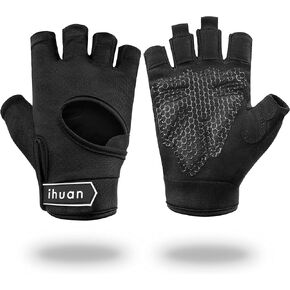 ihuan New Breathable Workout Gloves for Women & Men - No More Sweaty & Full Palm Protection Gym Exercise, Fitness, Weightlifting, Pull-ups, Deadlifting, Rowing