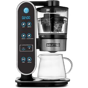 Gourmia 12-Cup Coffee Machine Programmable Coffee Maker, 2 Brew Styles, Adjustable Warm Plate, 60oz Water Reservoir, Delay Brew - Black/Stainless Steel