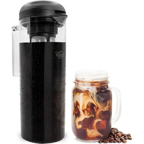 VINCI Cold Brew 360, 1.4L Cold Brew Coffee Maker Featuring Patented Dual Filter 360 Brewing Technology, Cold Brew Pitcher for Iced Coffee