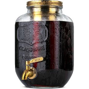 BTaT- 1 Gallon Cold Brew Coffee Maker, Thick Glass Pitcher | Stainless Steel Filter, Lid & Spigot Iced Coffee Sun Tea Brewer Mason Jar Cold Brew Container Fast Iced Tea Maker for Fridge in Kuwait