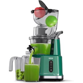SiFENE Cold Press Juicer Machines, Big Mouth 83mm Opening Whole Slow Masticating Juicer, Easy-Clean Juice Extractor Maker For Full-Bodied Fruit & Veg Juice, High Yield, Non-BPA, Blue