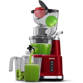 SiFENE Cold Press Juicer Machines, Big Mouth 83mm Opening Whole Slow Masticating Juicer, Easy-Clean Juice Extractor Maker For Full-Bodied Fruit & Veg Juice, High Yield, Non-BPA, Blue