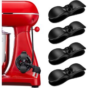 Cord Organizer for Appliances, 4 Pack Appliance Cord Holder Stick On, Cord Wrapper, Cord Keeper, Command Hooks, Home Essentials, Kitchen Gadgets for Small Appliances Storage