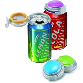 Jokari 2 Click Fizz Keeper Pump and Pour for Standard Size 12oz Cans of Carbonated Beverages. Keep Soda, Seltzer, Beer and More Bubbly and Fizzy, Prevent Spills. Press on Can Cover to Preserve Pop (2)
