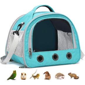 Guinea Pig Carrier Bag,Small Animal Bird Parrots Ferret Hamster Squirrel Rabbit Turtle Carrier Bag,Portable Bunny Bearded Dragon Carrier Travel Carrier Outdoor (Blue)
