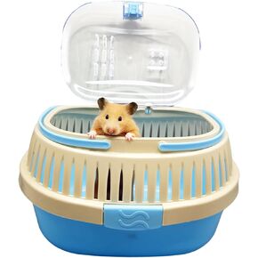 Hamster Carrier Guinea Pig Carrier 13 X 11 X 8 In Portable Hamster Travel Cage with Ventilation Holes Outdoor Small Animal Carrier for Rat Gerbils Rabbit Hedgehog Squirrel Mouse Sugar Glider