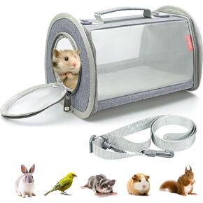 Small Animal Carrier Bag, Portable Guinea Pig Travel Carrier, Breathable Small Pet Bag for Guinea Pig Bird Rabbit Hamster Chinchilla Hedgehog Sugar Glider Outgoing Travel Carrying Case